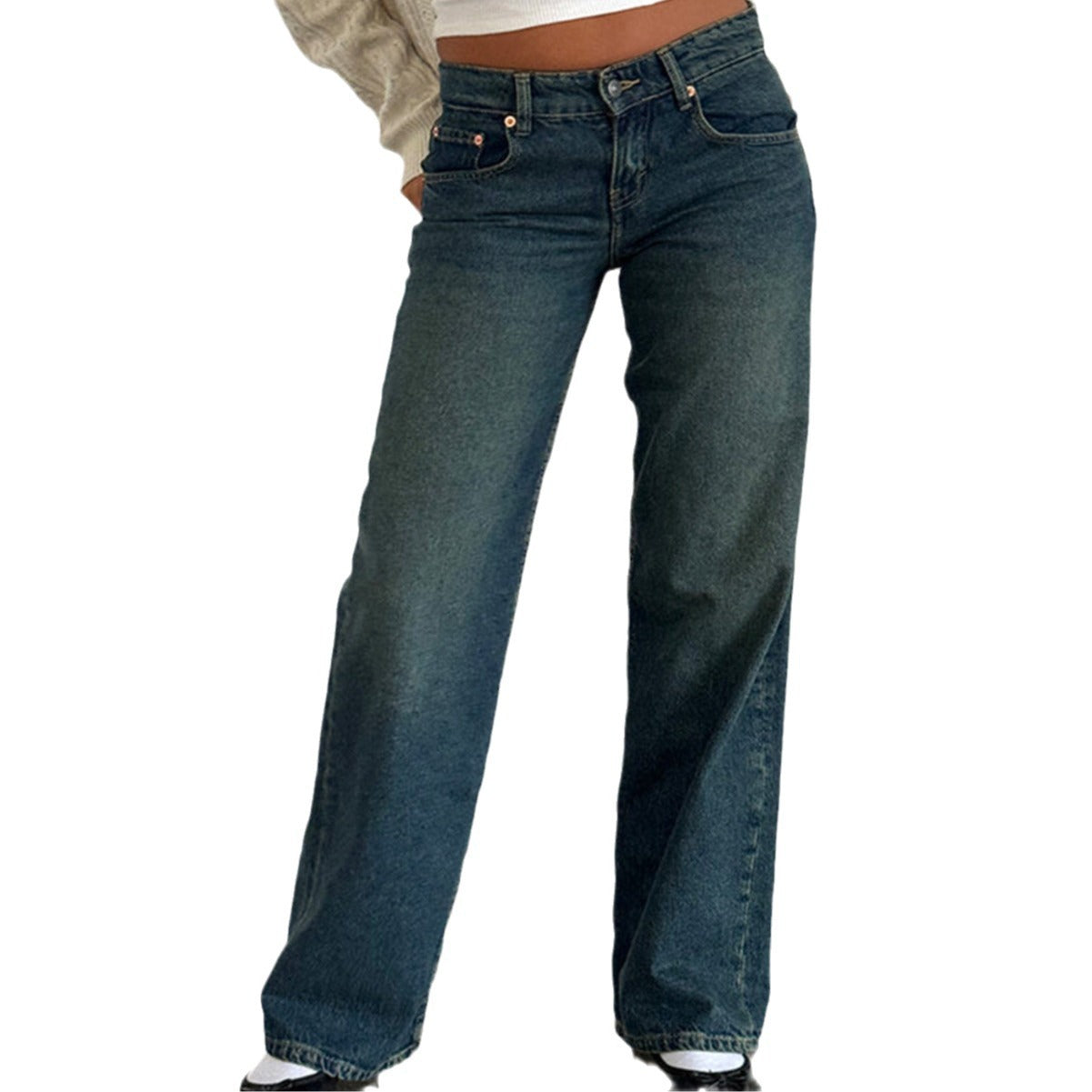 Exclusive for cross-border European and American ladies Denim Amazon AliExpress TEMU new women's straight jeans