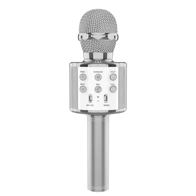 Cross-border direct supply WS858L wireless Bluetooth mobile phone karaoke capacitor microphone stereo microphone integrated live streaming equipment
