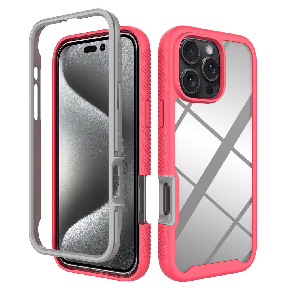 E-Commerce suitable for iPhone16Pro max three-proof phone case phone case frosted edge non-slip band surface frame