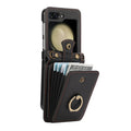 Applicable to Z FLIP5 crossbody expanding card holder foldable screen Z flip6 leather case with fastened ring anti-theft swiping function
