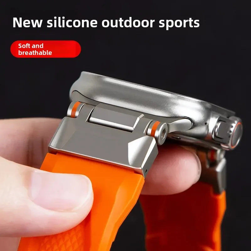 Applicable iwatch strap land pioneer strap applewatch Apple s9 smart watch silicone strap