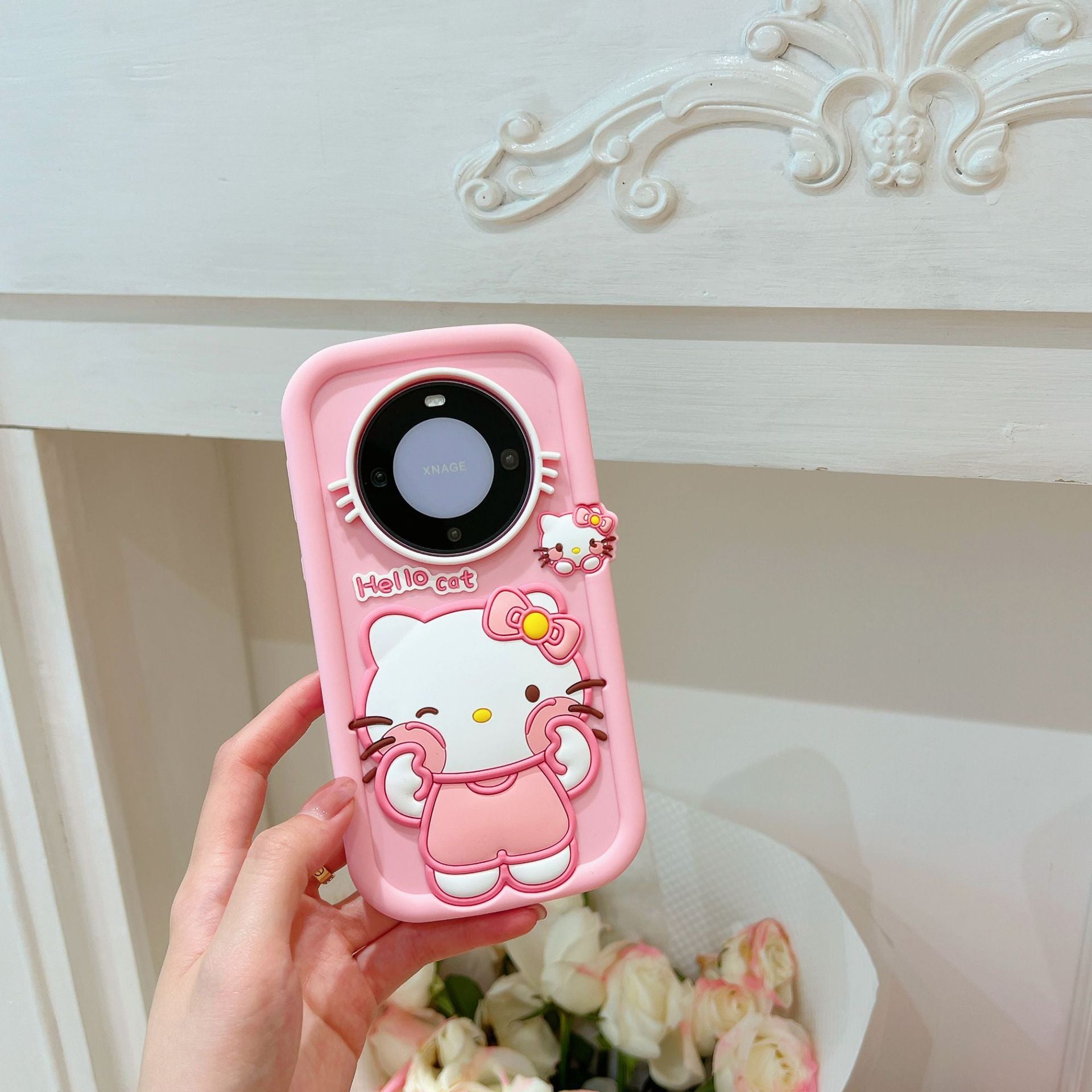 7plus face rubbing Hello Kitty iphone11 cartoon Pink KT13pro silicone phone case 14 Apple 15pro