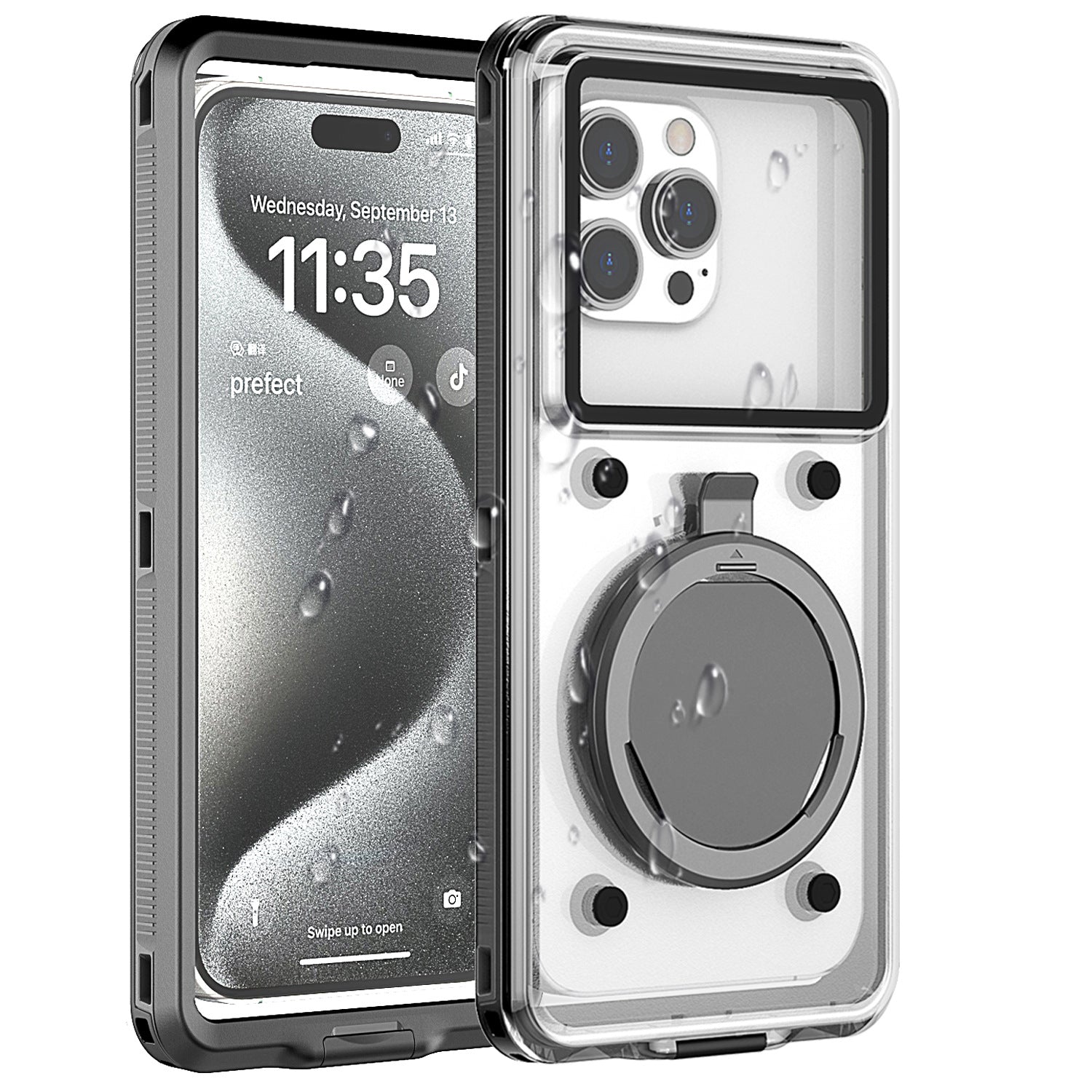 Self-inspection waterproof phone case suitable for Apple/Huawei/Samsung/OPPO/VIVO/Xiaomi 6.9-inch inner screen