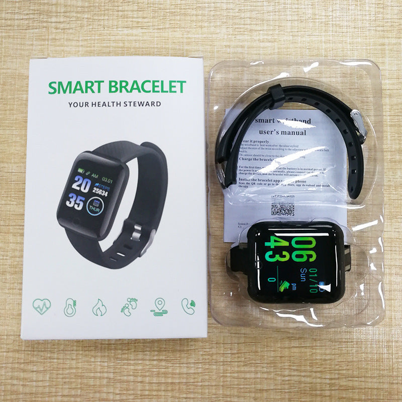 116Plus Smart Fitness Bracelet – Silent Alarm, Step Counter & Heart Rate