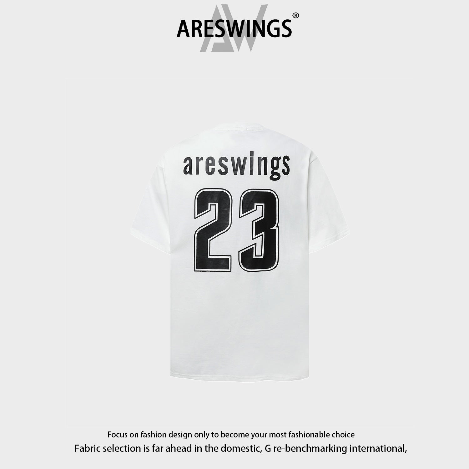 Areswings American sports style digital printing heavy short-sleeved T-shirt men's trendy loose short-sleeved 2874