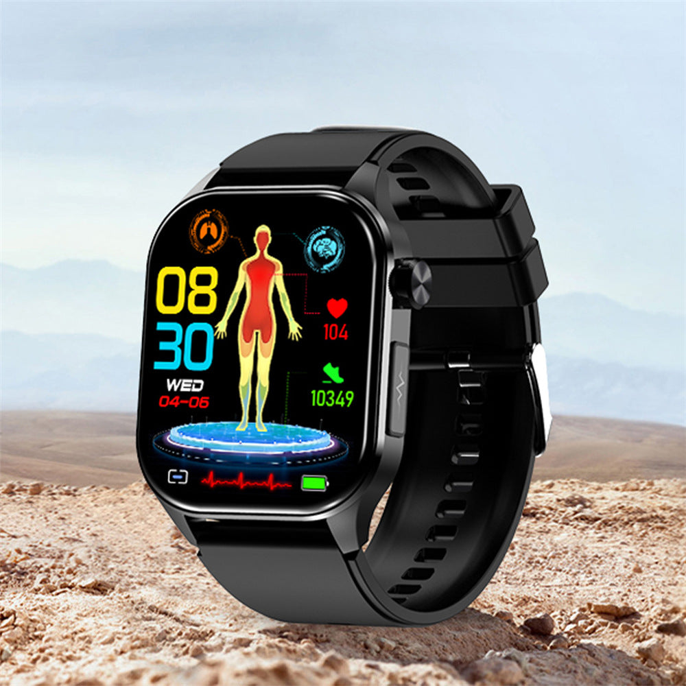 New ET580 smart watch Bluetooth calling ECG non-invasive blood glucose blood oxygen heart rate monitoring sports bracelet