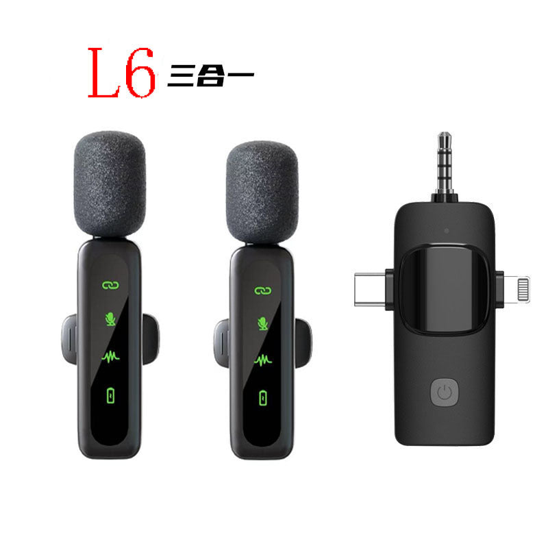 [Factory in stock] wireless microphone K1/K9/K6 plug-and-play intelligent noise reduction live broadcast collar clip microphone