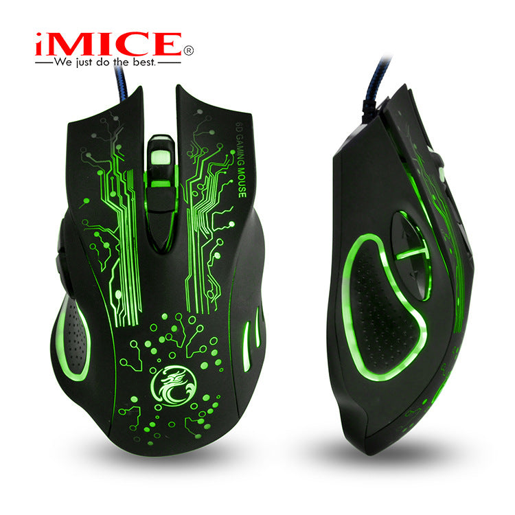 iMICE brand X9 USB Mouse Factory Direct Supply game photoelectric mouse colorful e-sports LOL game Mouse