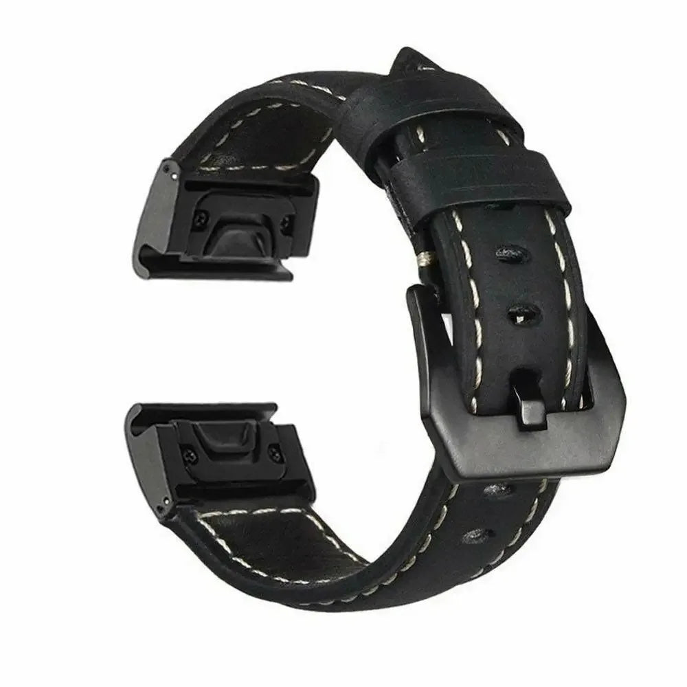 Suitable for Jiaming watch fenix 7/6/5 pro quick release frosted leather strap casual genuine leather replace wristband