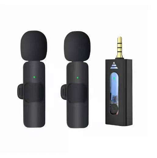 Cross-border TikTok wireless collar clip microphone outdoor mobile live streaming microphone short video recording radio noise reducing microphone clip