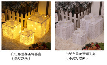 Cross-border new Christmas decoration gift box three-piece set Christmas string light room decoration colored lights decoration lights
