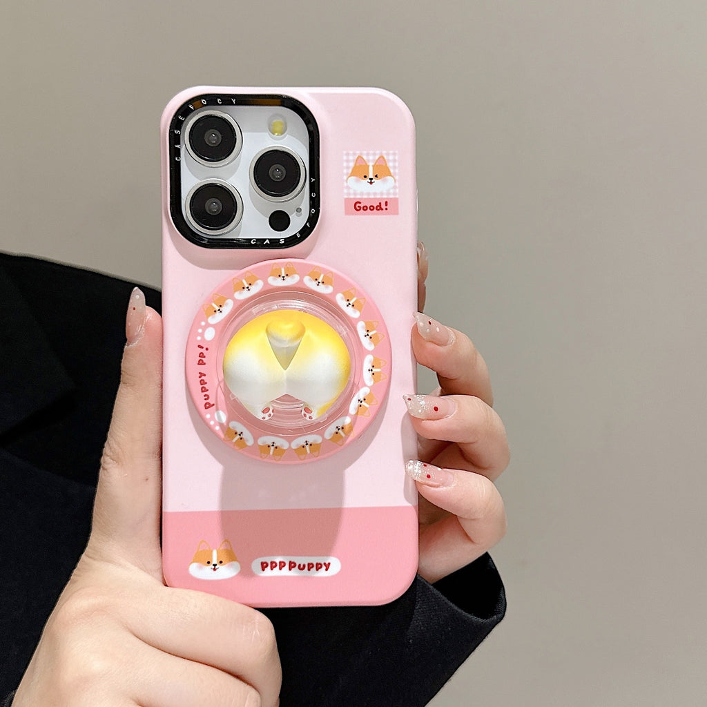 Cute pig Corgi Butt Bracket for iPhone16 Apple 15ProMax/14/13 phone case New
