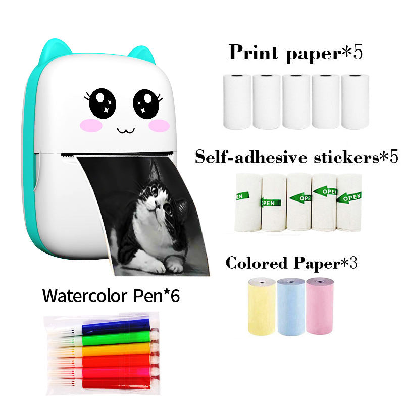 Cross-border portable thermal mini printer mobile phone photo artifact Bluetooth student only small household labeling machine