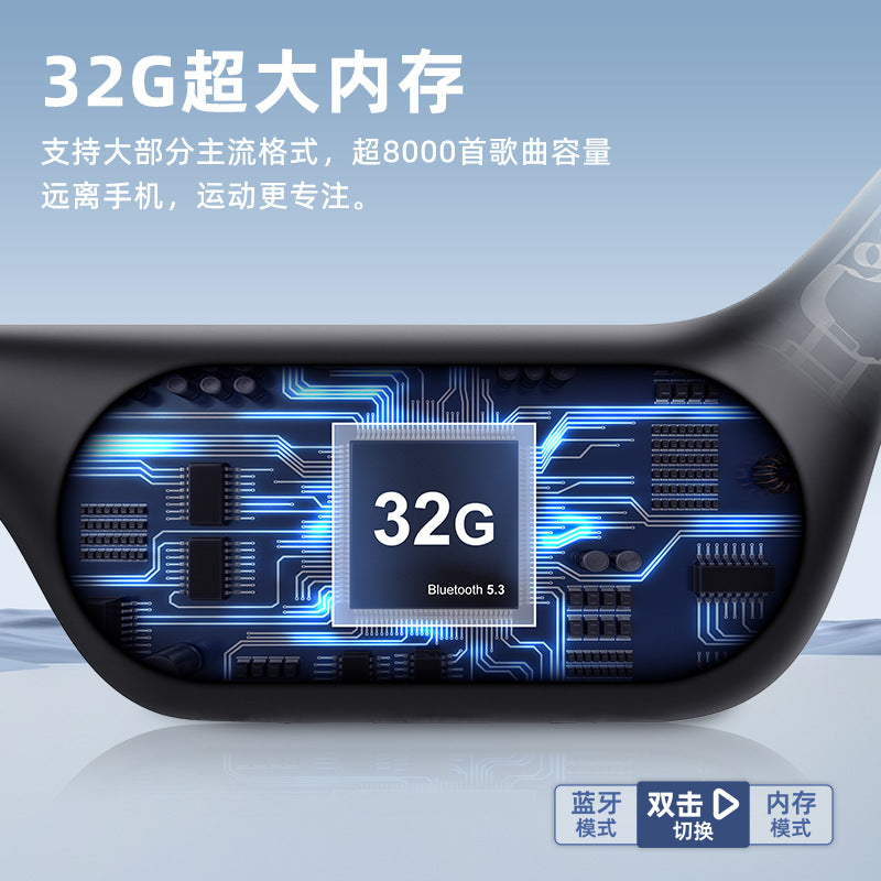 Cross-border swimming headset listening music with 32G memory long endurance bone conduction wireless Bluetooth headset