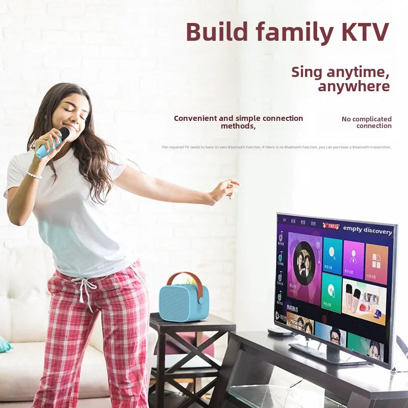 Lebo P2 microphone audio integrated microphone family ktv portable wireless Bluetooth speaker we sing Magic tool
