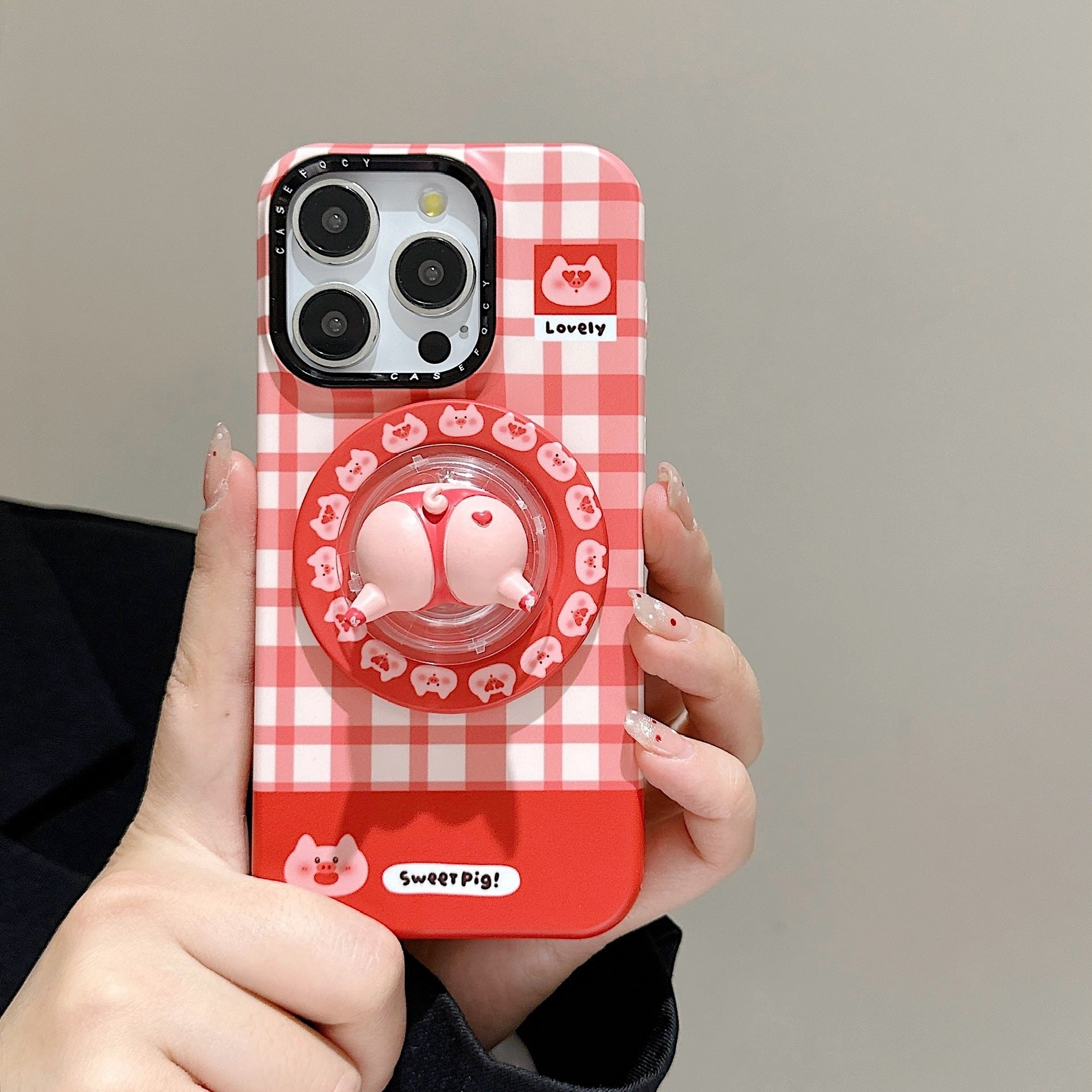 Cute pig Corgi Butt Bracket for iPhone16 Apple 15ProMax/14/13 phone case New