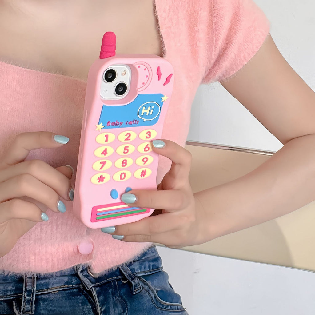Suitable for Apple 15pro pink cellular phone phone case iphone14/13/12 girl silicone 3D cute