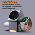 New rotary magnetic adhesive wireless charger for Apple Watch headset 3-in-1 15W fast charge mobile phone stand