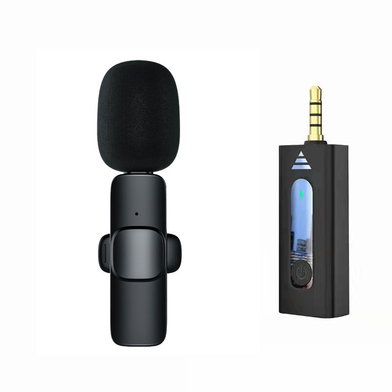 Hot Selling product wireless lavalier microphone K1 one drag two Tik Tok live stream Intelligent Noise reduction wireless mini microphone