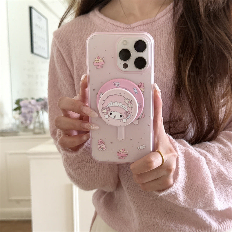 Pink XINGX girl cute magnetic bracket for iPhone16 Apple 15ProMax/14/13 phone case