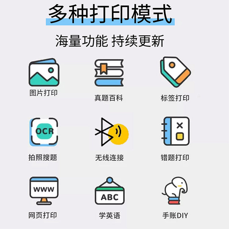 Cross-border mini pocket wrong question printer xueba search question shooting question convenient Bluetooth thermal ink-free Wholesale