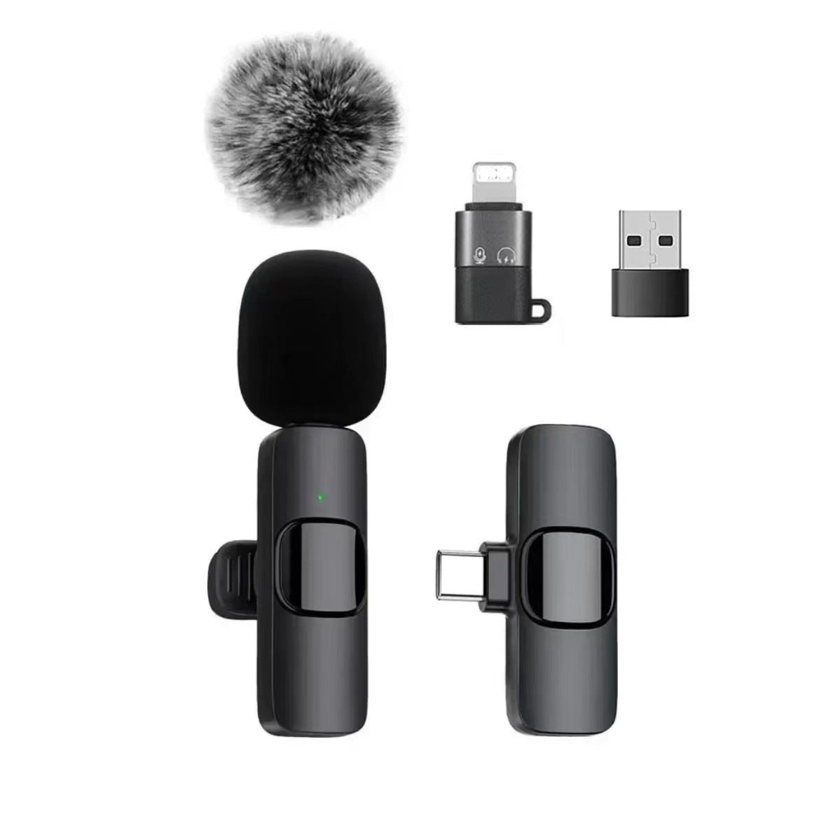 Cross-border TikTok wireless collar clip microphone outdoor mobile live streaming microphone short video recording radio noise reducing microphone clip