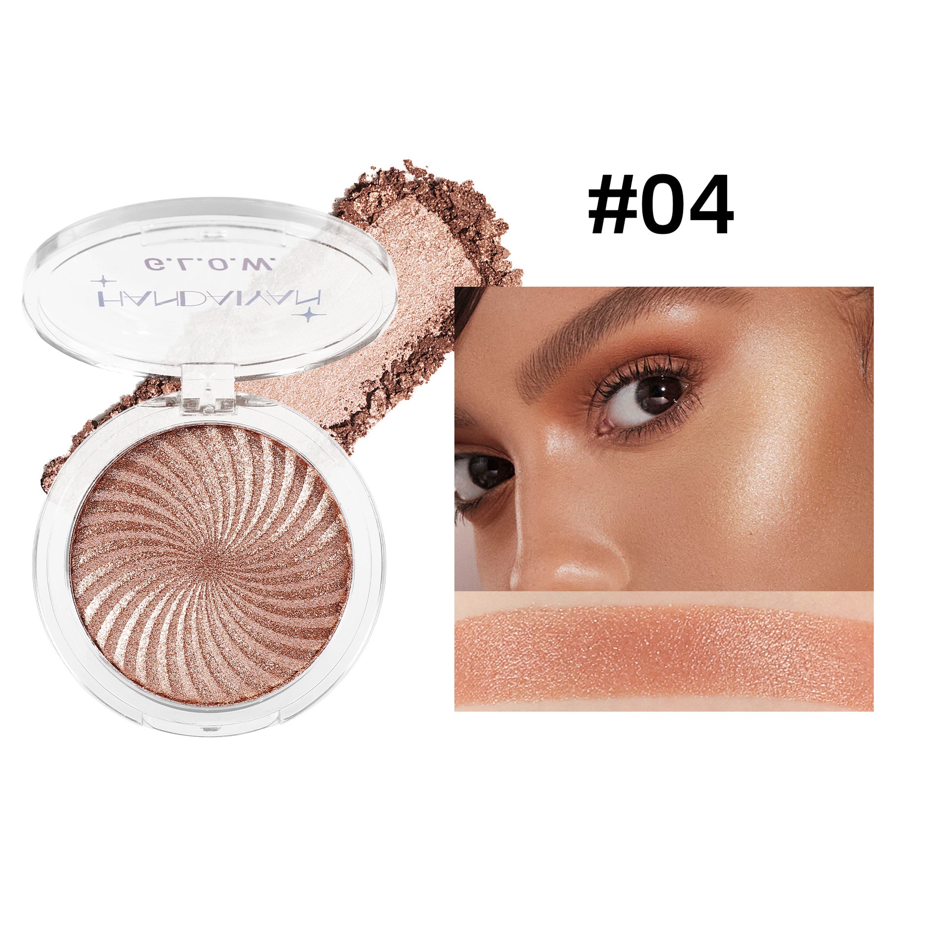 Cross-border six-color vortex highlighting powder matte thin and glittering handaiyan face powder highlight repair brightening makeup palette