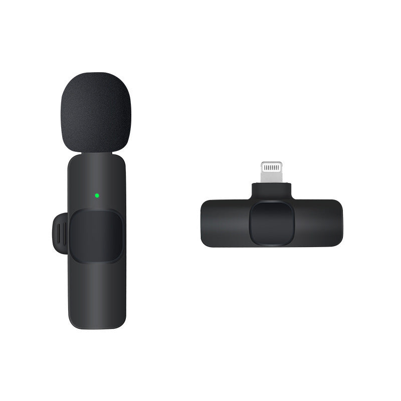 Hot Selling product wireless lavalier microphone K1 one drag two Tik Tok live stream Intelligent Noise reduction wireless mini microphone