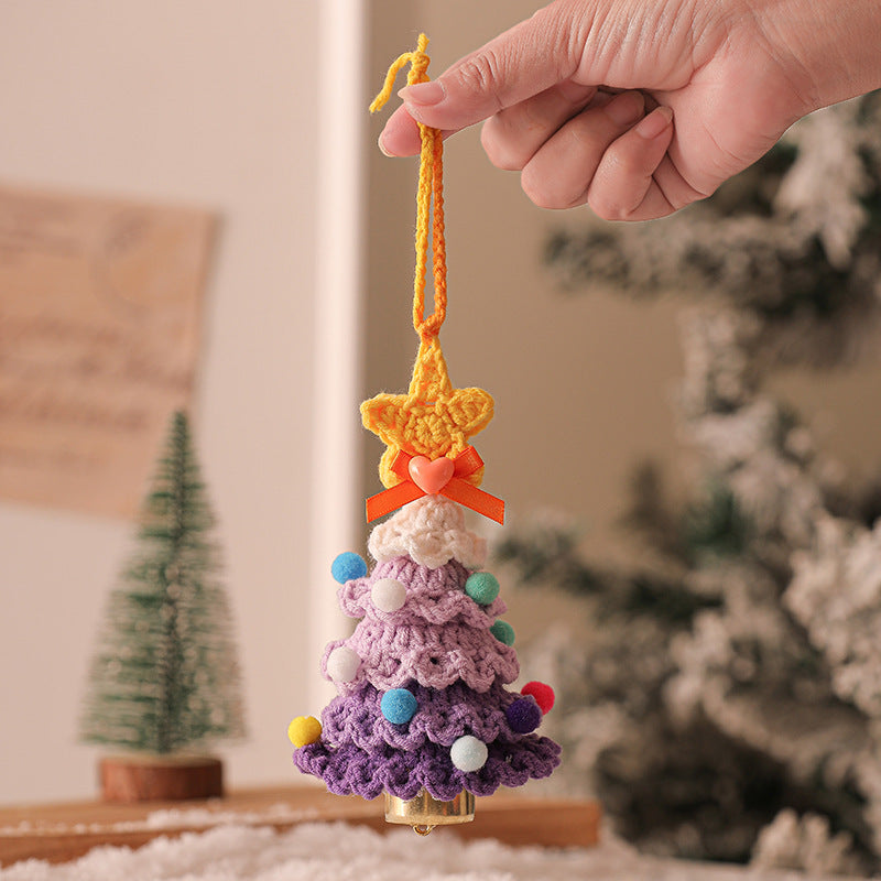 Exclusive for cross-border plush Christmas pendant wool crocheted Christmas tree small ornaments Christmas decoration automobile hanging ornament