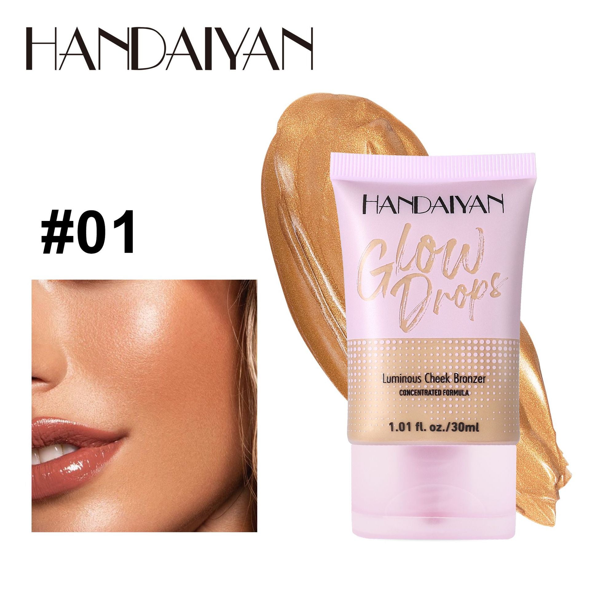 Cross-border sun tanning liquid foundation handaiyan wheat bronze concealer deep flesh color pearlescent gilding liquid foundation