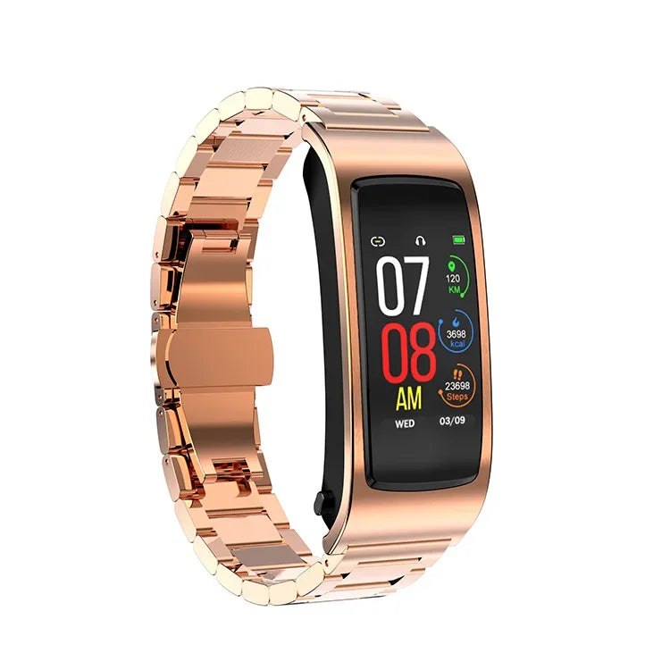 K11 Smart Call Bracelet – AI Voice, Heart Rate & Bluetooth Headset