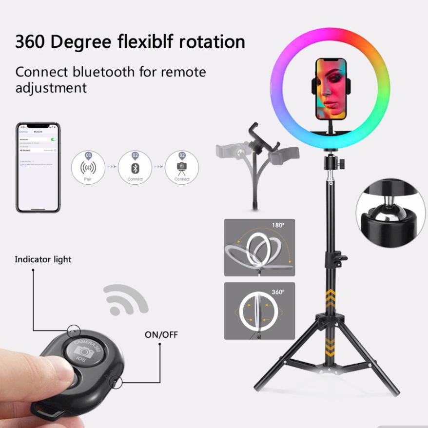 Exclusive for cross-border 10/12-inch RGB video live streaming fill light ring light beauty ring photography light in stock