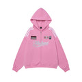# OVDY original American top men's autumn and winter couple wear fashion brand fleece-lined hooded zipper sweatshirt coat men's clothing