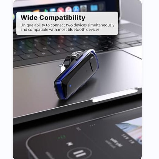 Bluetooth headset V5.0, wireless Bluetooth headset 16 hours HD call, dual microphone noise reduction