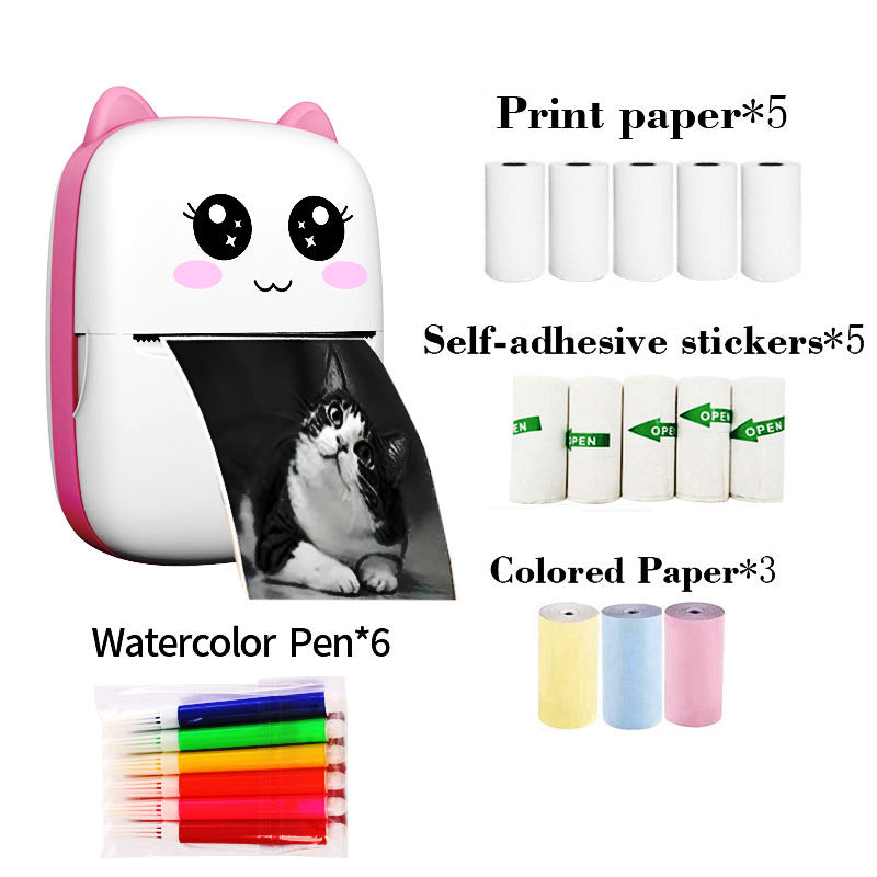Cross-border portable thermal mini printer mobile phone photo artifact Bluetooth student only small household labeling machine