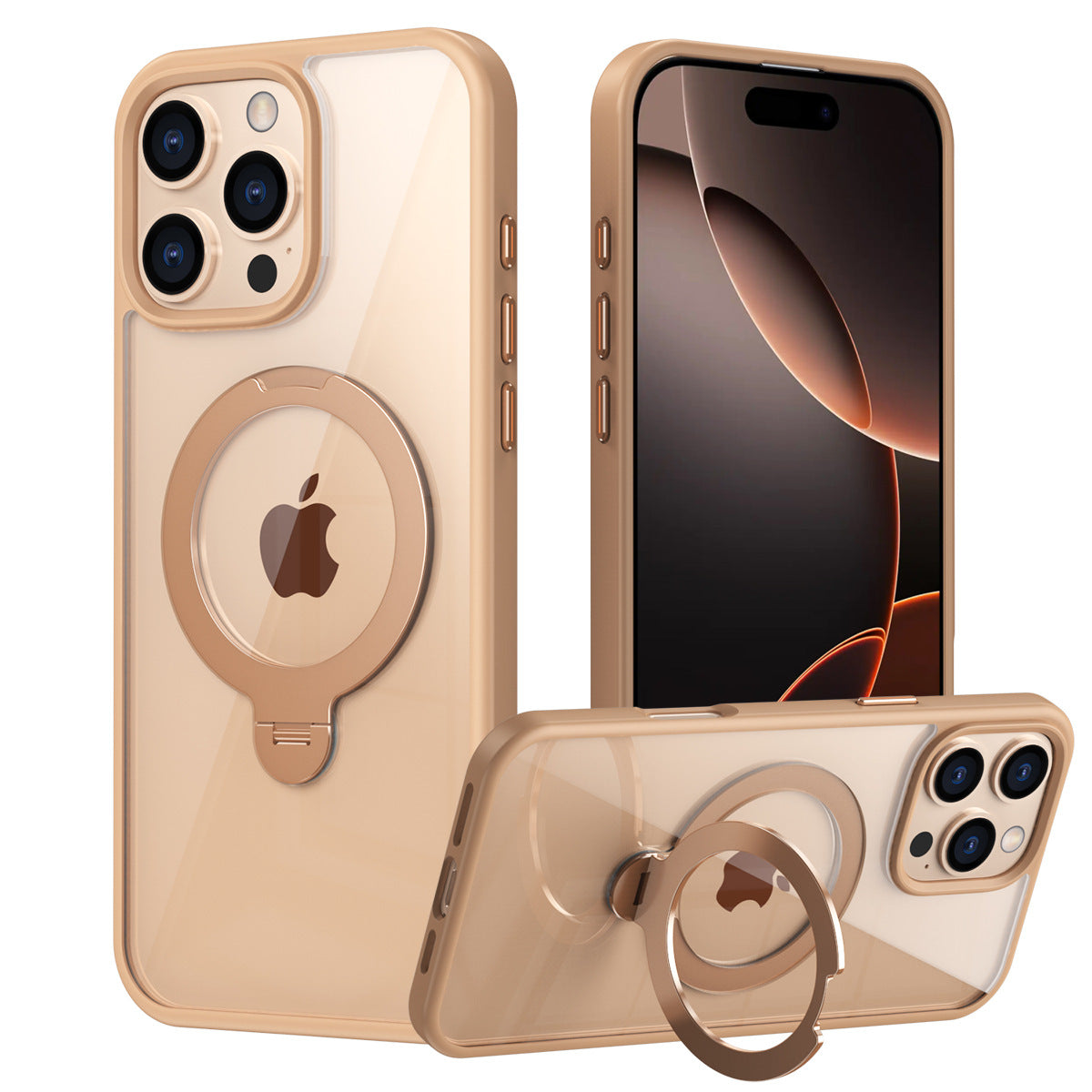 New for Apple 16promax invisible magnetic 360 rotating bracket phone case iPhone16 protective shell