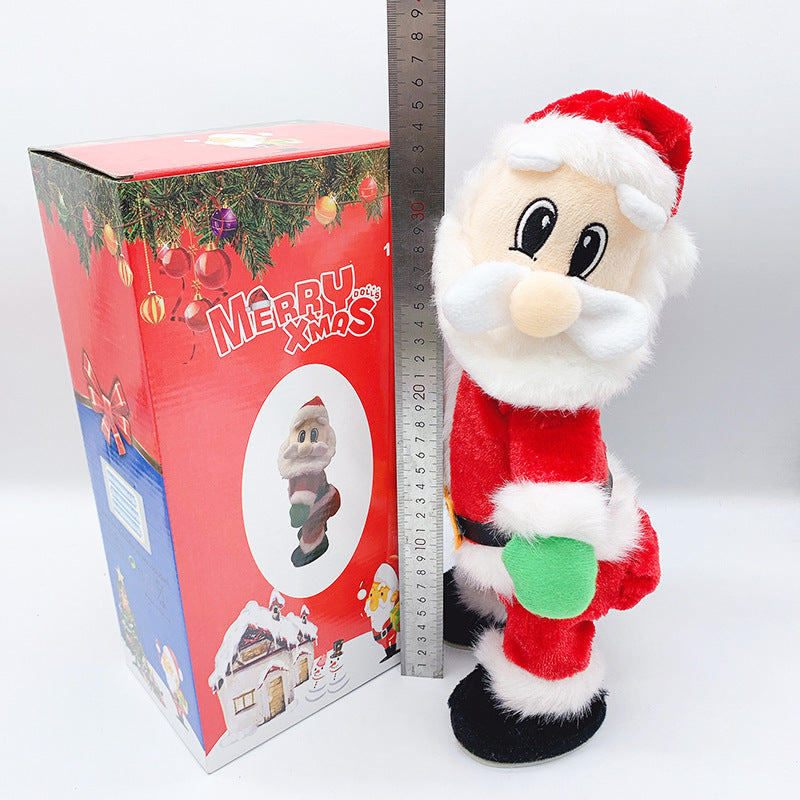 Christmas electric butt shaking Santa Claus toy plush electric Christmas cute toy hip shaking Santa Claus