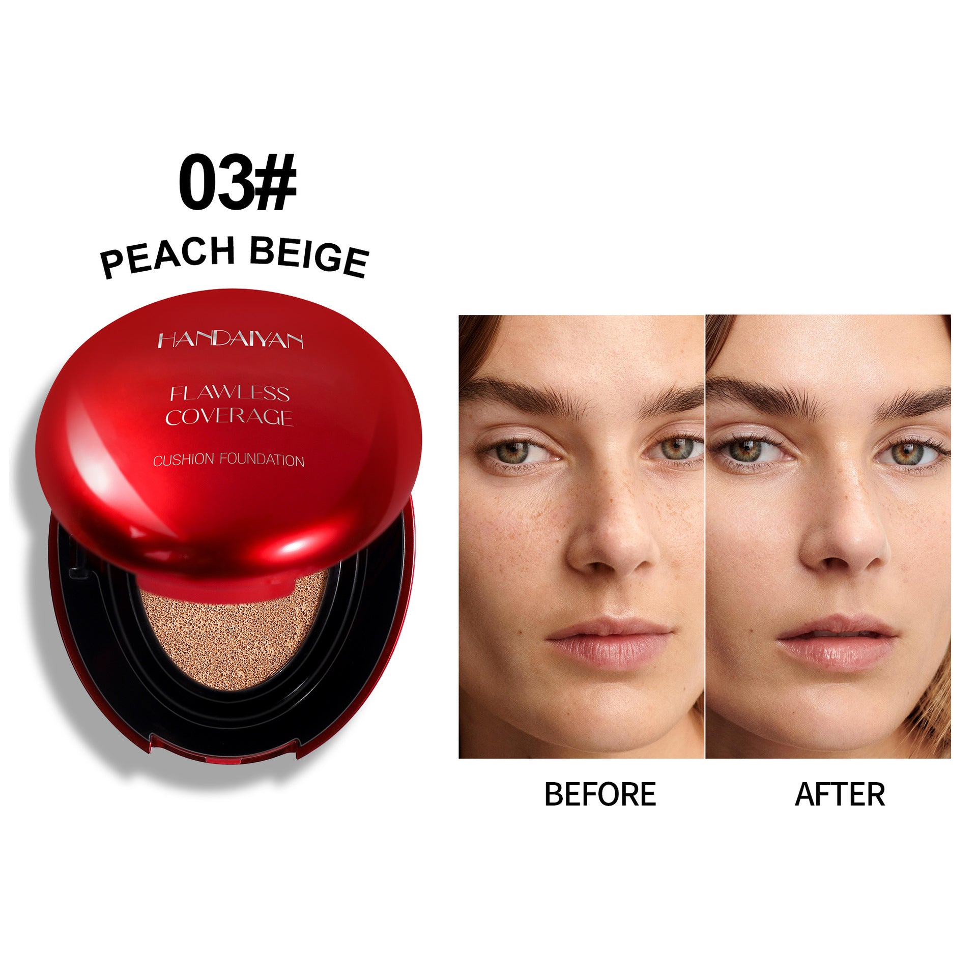 Cross-border liquid foundation concealer long lasting smear-proof makeup oily skin not stuck pink handaiyan red shell liquid foundation can't rub off