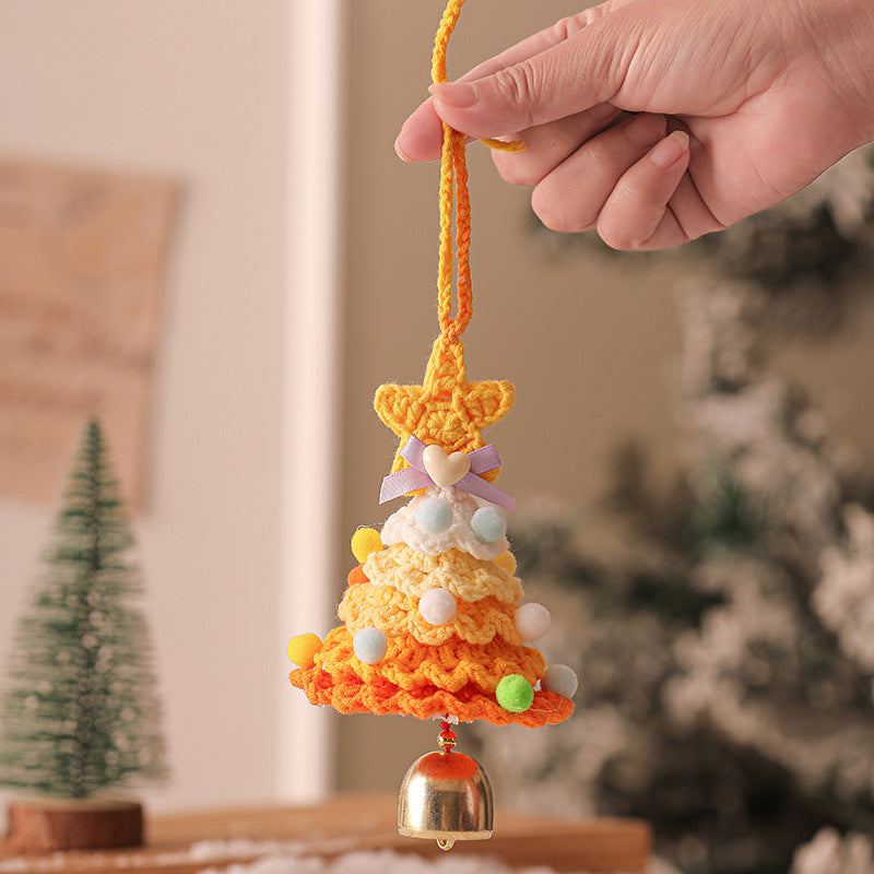 Exclusive for cross-border plush Christmas pendant wool crocheted Christmas tree small ornaments Christmas decoration automobile hanging ornament
