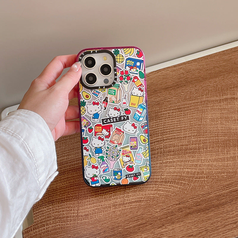 Upgraded cotton candy HelloKitty for Apple iPhone16ProMax phone case 15pro/14 sets