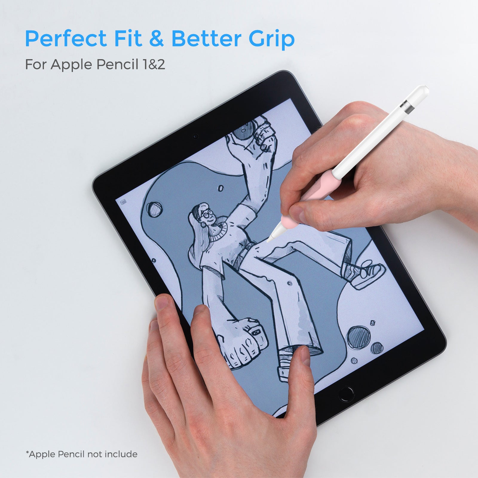Suitable for Apple stylus silicone pen case pen holder Apple Pencil 1/2 generation silicone pen grip protective cover