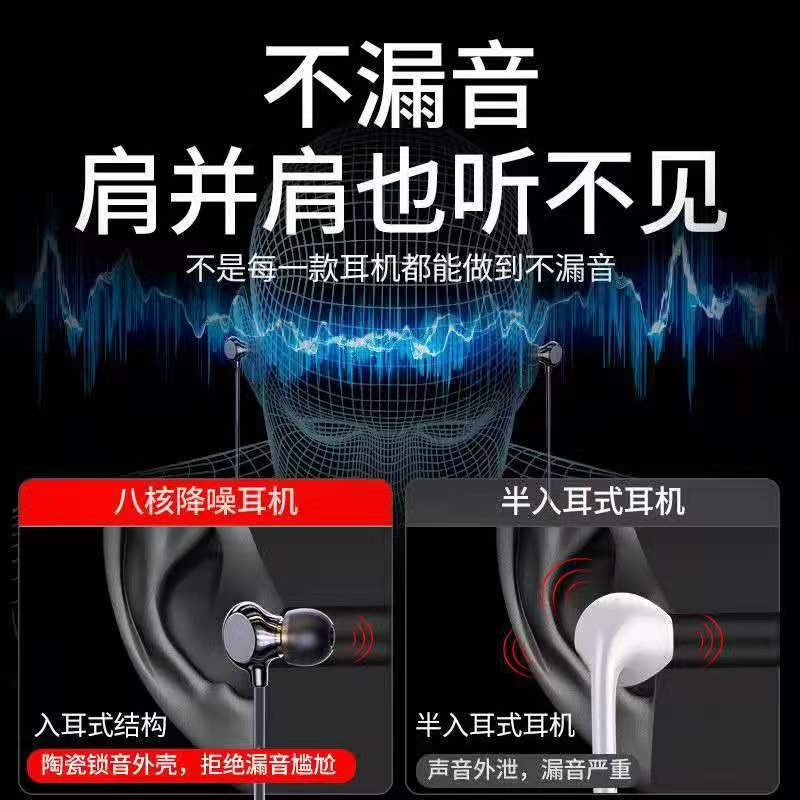 Earphone suitable for Apple oppo Huawei vivo Xiaomi ceramic bass in-ear earphone with cable cross-border