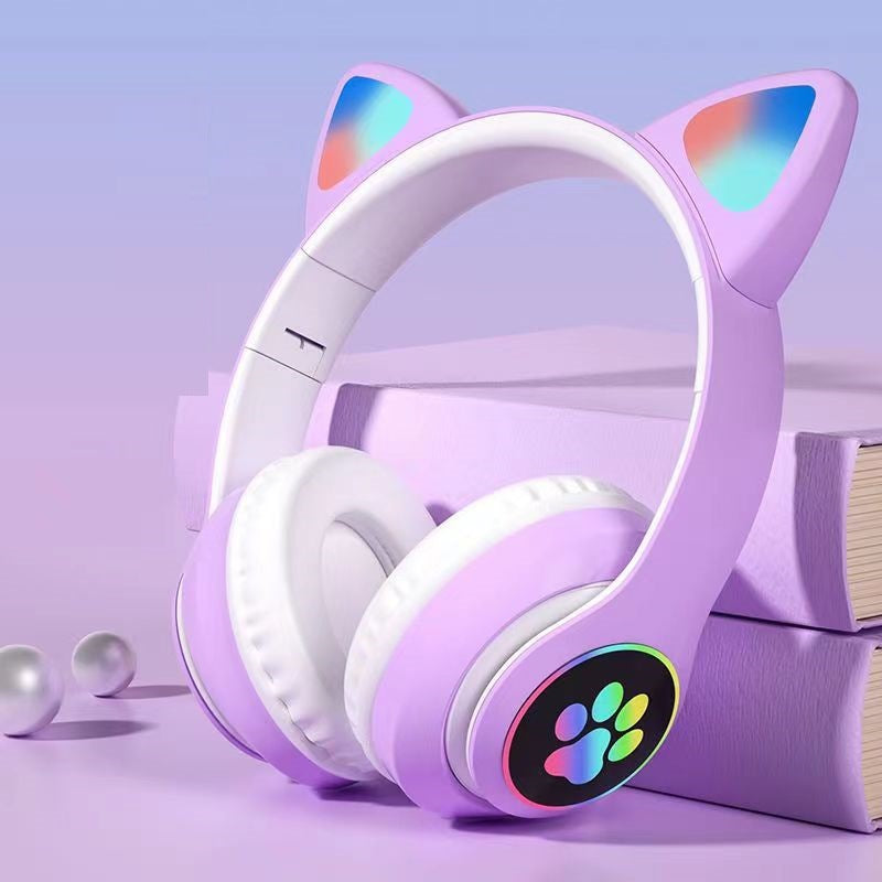 Luminous cat ear Bluetooth headset wireless headset STN-28 cross-border hot cute series New Factory Direct Sales
