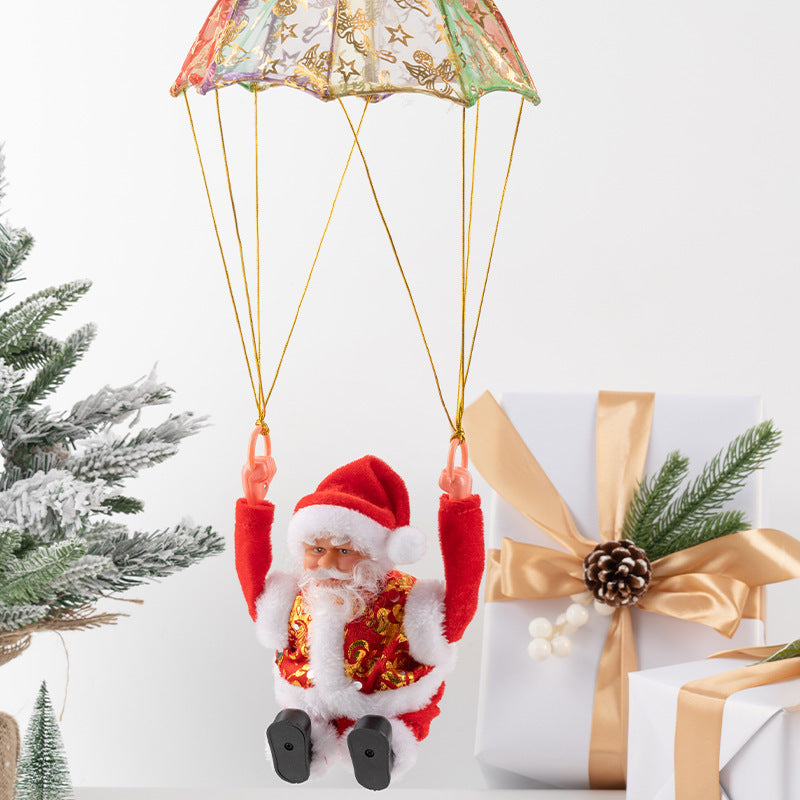 Cross-border Christmas creative gift electric Santa Claus black ladder climbing beads children's toy Christmas decoration