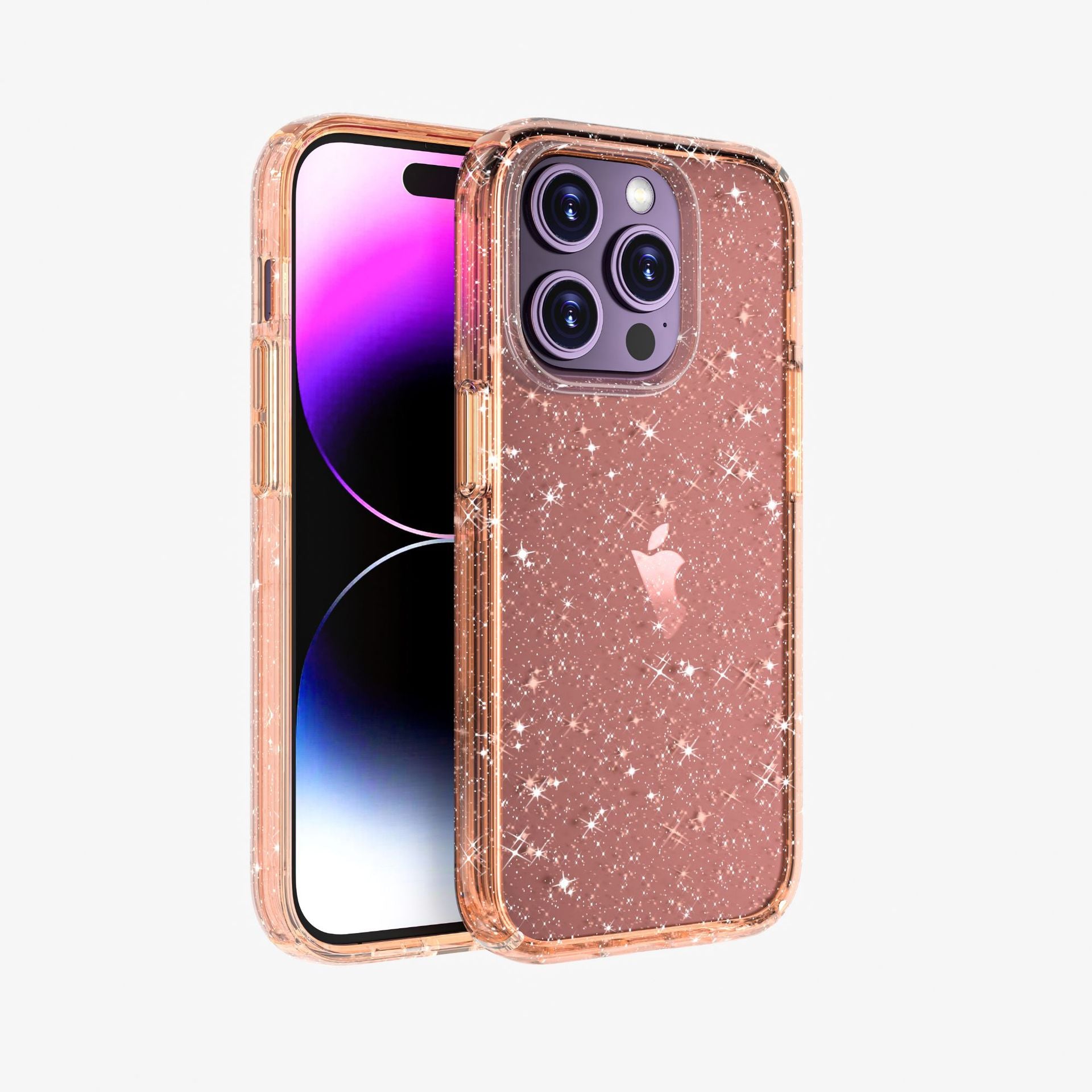 Defender applicable iPhone15promax transparent glitter phone case mobile phone shell for iPhone phone case drop-resistant hard case 15