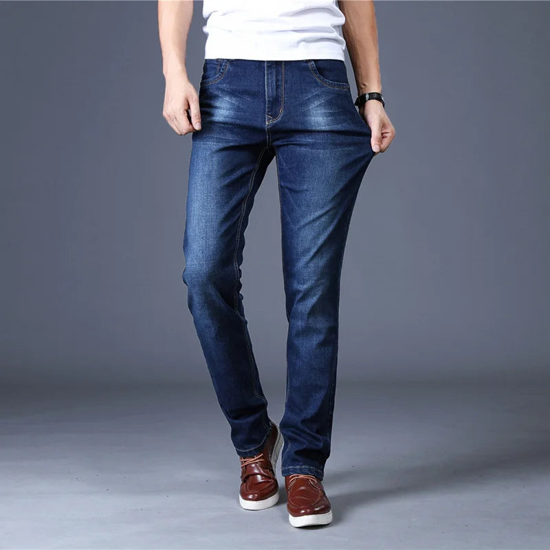 Fashion brand new jeans men's slim fit soft men's jeans men's jeans men's straight elastic trousers wholesale