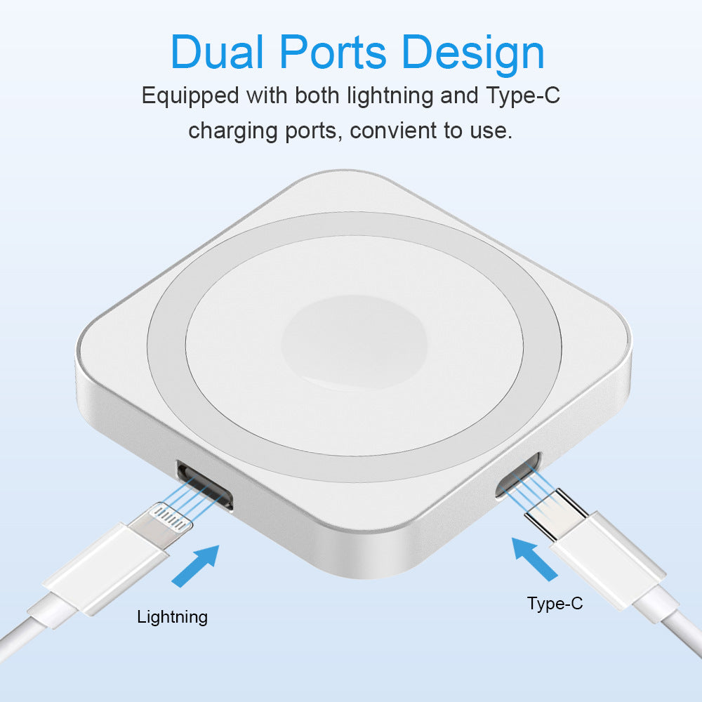 Applicable to Apple Watch smart phone wireless headset three-in-one wireless charger 15W fast charging magnetic portable