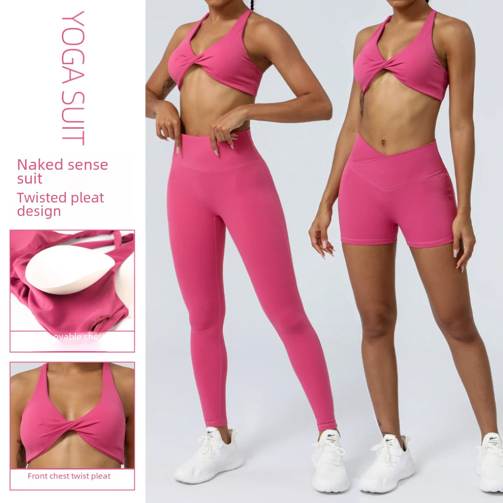 Cross-border European and American yoga clothes suit high waist hip lift running fitness clothes suit tight yoga exercise suit suit women