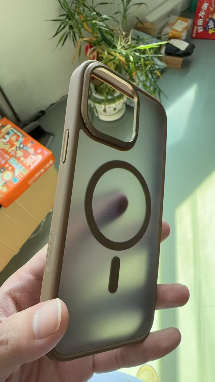 iPhone16promax phone case frosted magnetic belt shooting button shell for Apple 16 mobile phone protective cover