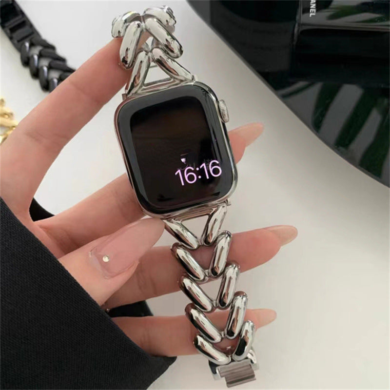 Suitable for Apple S8 smart watch wristband iwatch Ultra New Style Eight chain alloy fashion metal strap